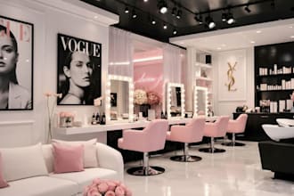 design or renovate 3d salon interior , barber shop, spa design and retail store