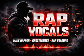 record rap vocals, male rapper, rap feature, ghostwriter and songwriter
