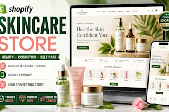 design a shopify skincare, beauty and cosmetics store