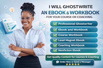 ghostwrite an ebook and workbook for your course or coaching