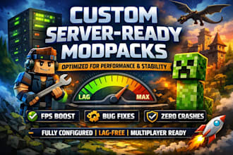 create custom server ready modpacks optimized for performance and stability