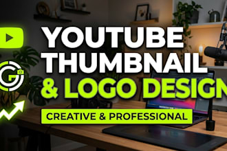 design eye catching yt thumbnail and modern minimalist logo
