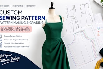 create sewing pattern, clothing pattern and pattern grading