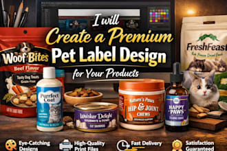 create a permium custom pet label design for your product