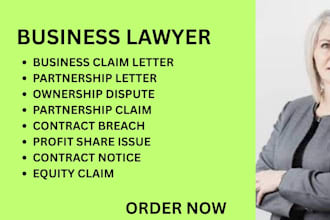 handle business conflicts, partner disagreements, contract failures, and claims