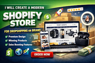 create a modern shopify store for dropshipping or brand