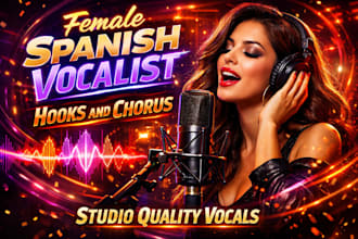 sing female spanish chorus vocals for your song or commercial project