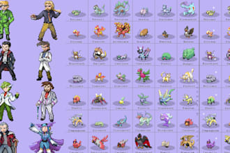 custom fakemon pokémon trainer monster pokémon style sprite sheets for your game