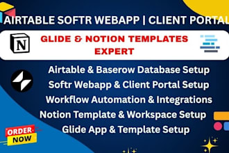 airtable softr webapp softr client portal database baserow glide notion template
