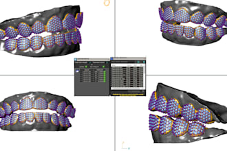 create realistic 3d teeth grillz, cad files for gold silver and diamond grillz
