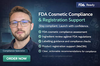 ensure fda cosmetic compliance, ingredient review, product registration support