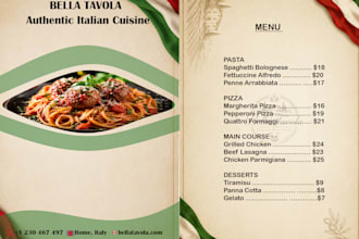 design modern restaurant menu, cafe menu and food menu