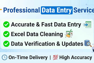 do data entry, verification, updation ,and analysis