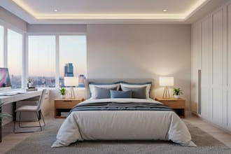 bedroom interior design renovation with 3d render, realistic 3d rendering