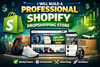 create a professional shopify website design, shopify dropshipping store
