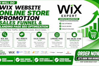 do wix online store promotion sales funnel wix landing page seo optimization