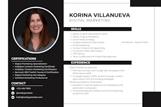 design a professional resume, CV, and cover letter template