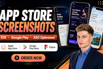design app store screenshots and google play store graphics for mobile apps