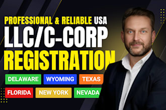 form, register USA llc, c corp, s corp with ein and registered agent as CPA