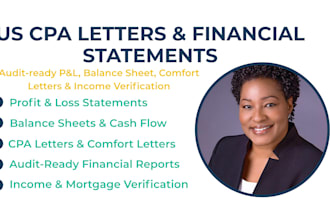 prepare US CPA financial statement, audit, profit and loss, balance sheet