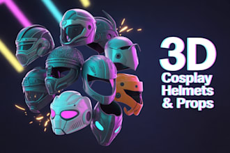 design 3d cosplay helmets, masks, props and stl files for printing