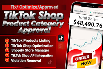 fix tiktok shop rejected and restricted products, tik tok shop category approval