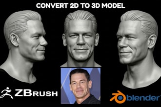 convert 2d to 3d head model 2d to 3d character model picture to 3d model