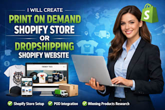 create print on demand shopify store or dropshipping shopify website