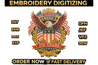 do embroidery digitizing and digitize image for embroidery into dst pes ofm