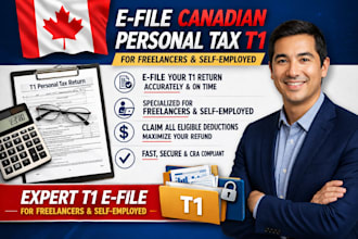 prepare and efile canadian personal tax t1 for freelancers and self employed