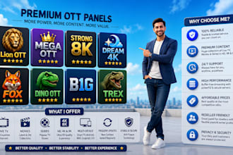 provide stable reseller panel, dream 4k, strong 8k, lion ott, mega ott, trex