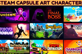 create steam capsule art game poster banner and steam artwork for promotion art