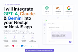 integrate gpt4 claude API and gemini into your nextjs or nestjs app