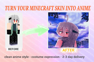 make you minecraft anime art