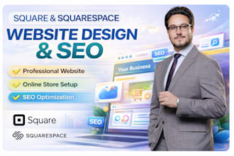 do square business website design square online squarespace redesign square seo
