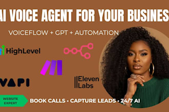 create ai voice agent and voiceflow chatbot for lead generation booking vapi