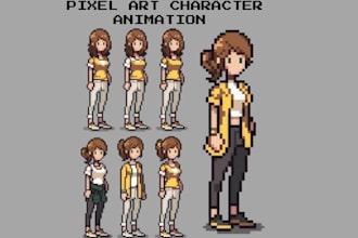 draw isometric pixel art character pixel art animation sprite sheet animation