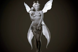 sculpt 3d fantasy creature,forest fairytale,magical wings,stl glamour miniature