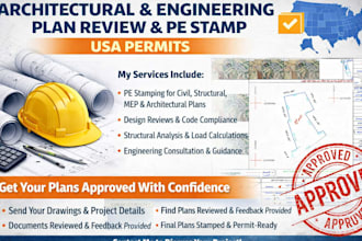 ca architect pe stamp for architectural plan, mep, floor plan for city permit