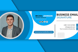 email signature HTML design, clickable HTML email signature for  gmail, outlook