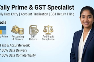 do tally prime data entry, gst entry and voucher entries
