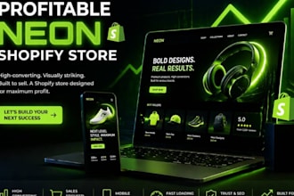 design highly profitable neon shopify store neon website neon sign shopify store