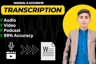 provide high quality manual audio and video transcription
