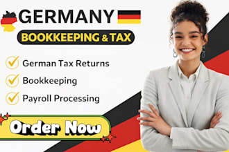do german bookkeeping payroll quickbooks freshbooks auditing tax return fillings