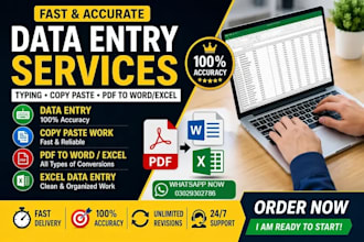 do manual data entry, online form filling