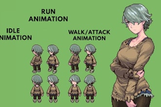 do pixel art topdown isometric character animation sprite ui props asset 32bit