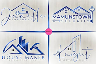 design modern real estates, property, construction and housing logo