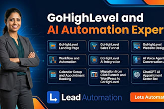 build ghl landing page, sales funnel page and workflow