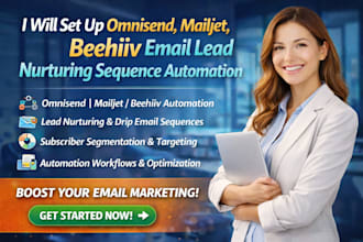 set up omnisend mailjet beehiiv email lead nurturing sequence automation