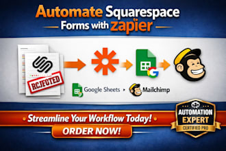 automate squarespace with zapier to connect forms to google sheets, mailchimp